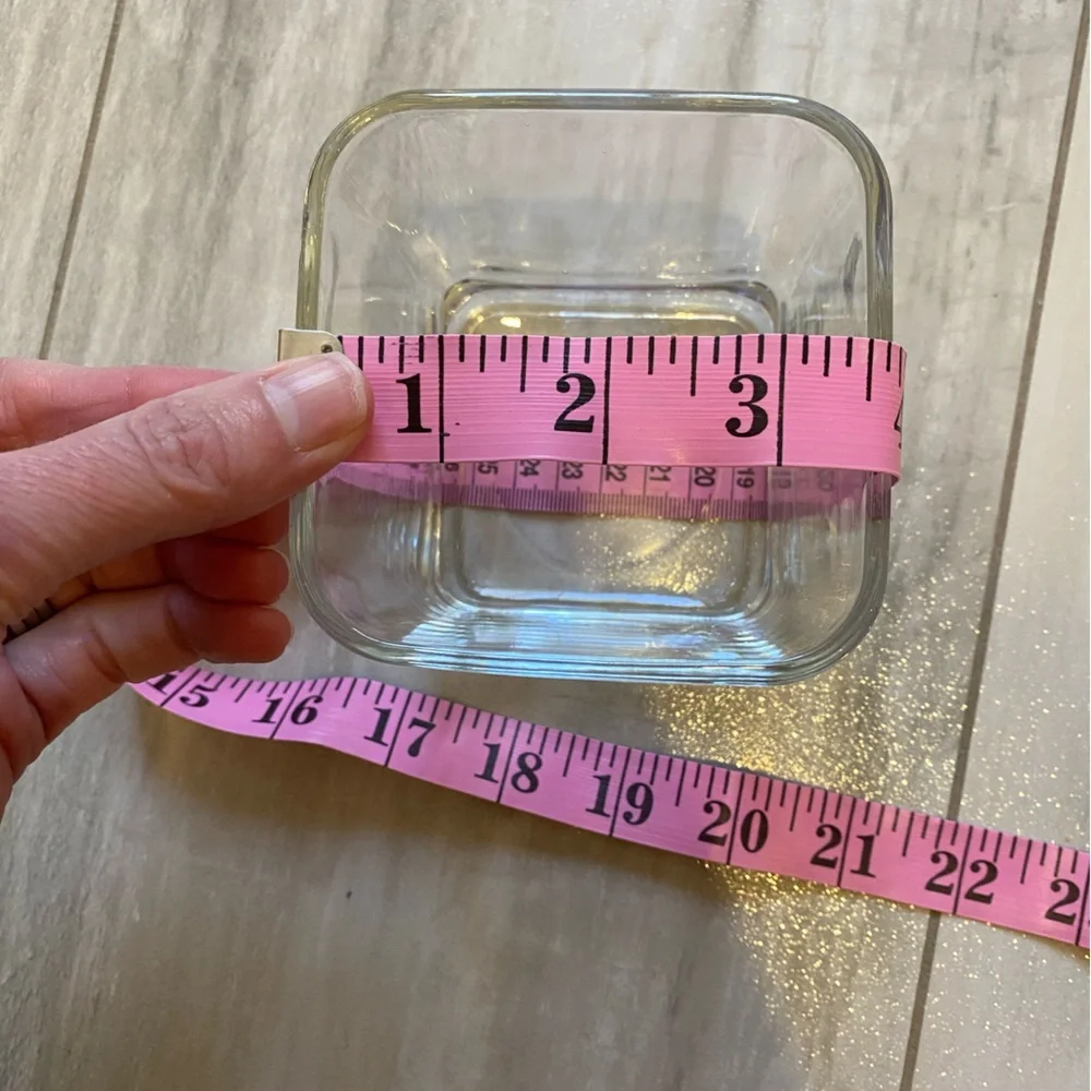 Bundle of 2 Small Square Shaped Clear Glass Flower Vases